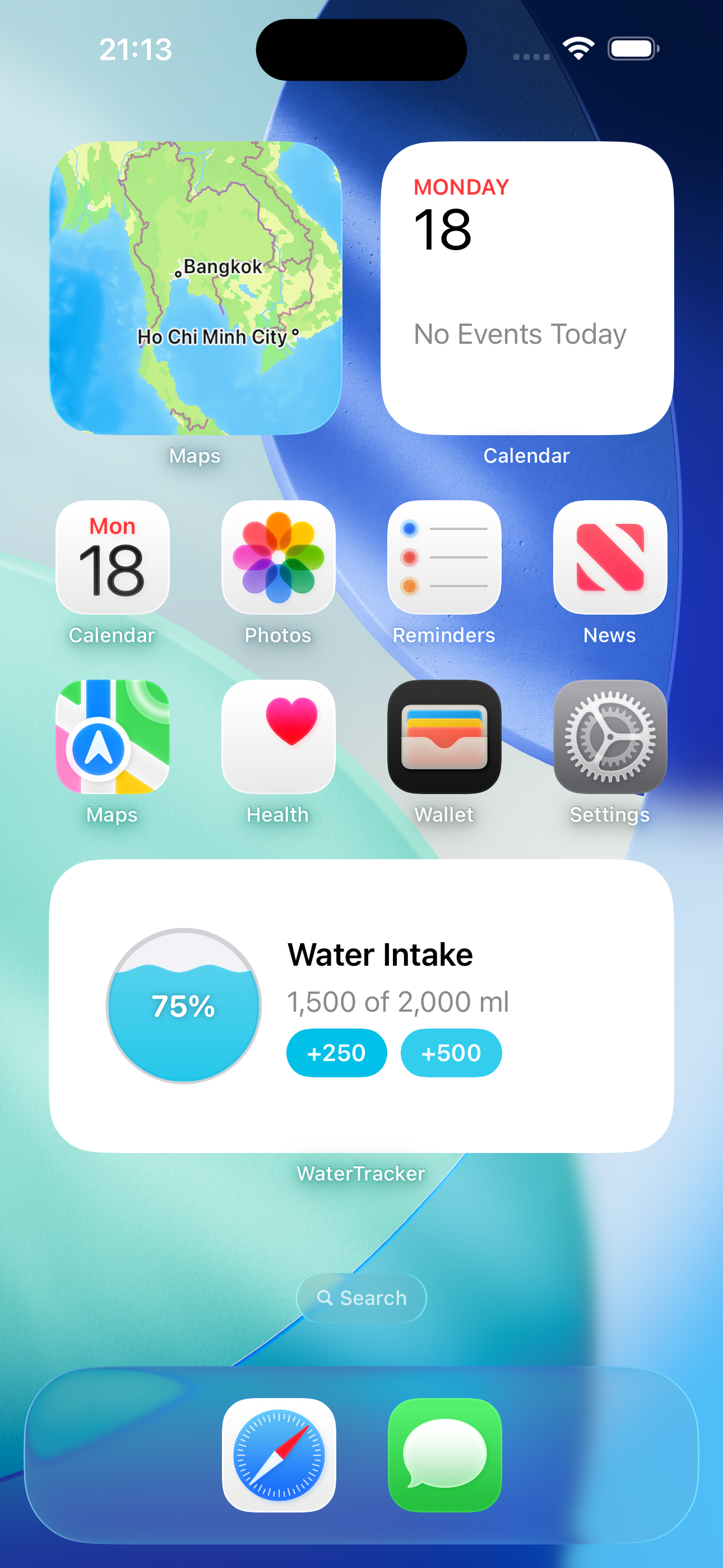 Water Tracker custom amount